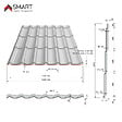 BRAVO THE SMART SOLUTION - Tuile de toiture - bac acier - Couverture métallique CLASSIC Coloris Rouge Oxyde 3009 Matt Dimensions 1850x1200x0.50mm - vignette