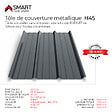 BRAVO THE SMART SOLUTION - Tôle bac acier - Toiture - Couverture - plaque TR45 Coloris Gris Anthracite RAL 7016 Dimensions 2000x1050x0.50mm - vignette