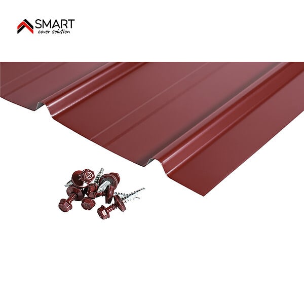 BRAVO THE SMART SOLUTION - SMART COVER Pack 12 tôles bac acier - toiture - couverture H12 | Dimensions: 125cm x 45cm=6,75m² | épaisseur: 0,30mm  | Qualité Allemande | Acier couleur RAL 7016 - large