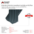 BRAVO THE SMART SOLUTION - SMART COVER Pack 12 petites tôles bac acier - toiture - couverture H12 | Dimensions: 125cm x 45cm=6,75m² | épaisseur: 0,30mm  | Qualité Allemande | Acier couleur RAL 7016 - vignette