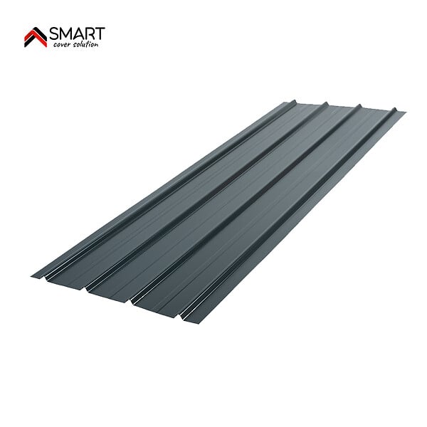 BRAVO THE SMART SOLUTION - SMART COVER Pack 12 petites tôles bac acier - toiture - couverture H12 | Dimensions: 125cm x 45cm=6,75m² | épaisseur: 0,30mm  | Qualité Allemande | Acier couleur RAL 7016 - large