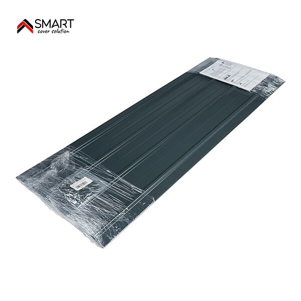 BRAVO THE SMART SOLUTION - SMART COVER Pack 12 petites tôles bac acier - toiture - couverture H12 | Dimensions: 125cm x 45cm=6,75m² | épaisseur: 0,30mm  | Qualité Allemande | Acier couleur RAL 7016 - large