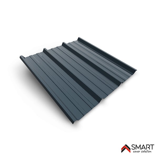 BRAVO THE SMART SOLUTION - Tôle bac acier - Toiture - Couverture - plaque TR45 Coloris Gris Bleu RAL 5008 Dimensions 2000x1050x0.50mm - large
