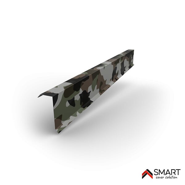 BRAVO THE SMART SOLUTION - Cornière de rive - bac acier - tôle de couverture - Toiture -  H12 Coloris Camouflage Printech L=2m - large