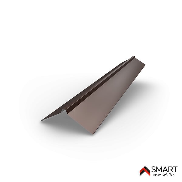 BRAVO THE SMART SOLUTION - Faîtière droite - bac acier - tôle de couverture - Toiture -  H12 Brun Chocolat RAL 8017 L=2m - large
