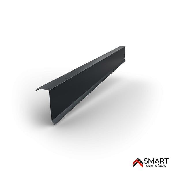 BRAVO THE SMART SOLUTION - Cornière de rive - bac acier - tôle de couverture - Toiture -  H12 Gris Anthracite RAL 7016 L=2m - large