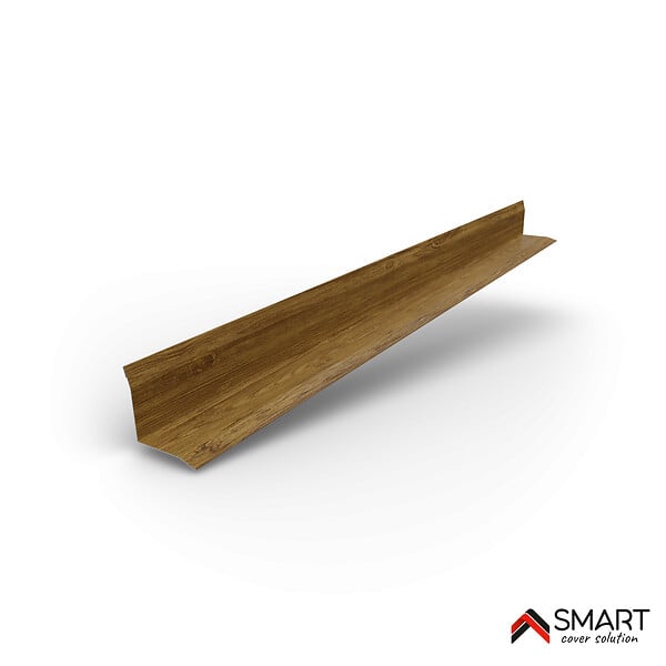 BRAVO THE SMART SOLUTION - Profil d`angle intérieur Tôle bac acier - Toiture - Couverture - plaque H12 Coloris Golden Oak Printech L=2m - large