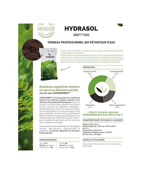RACINE - Terreau plantation Hydrasol, 84 sacs de 20 litres - PRO152-84x20 - large