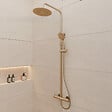 AURLANE - Colonne de douche Thermostatique finition Or Doré Brossé 133x26x52 cm - MOLLY GOLD - vignette