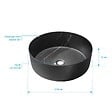 AURLANE - Vasque à poser ronde en céramique noire mat effet marbre 36x12 cm - BLACK MARBLE - vignette