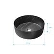 AURLANE - Vasque à poser ronde en céramique noire mat effet marbre 36x12 cm - BLACK MARBLE - vignette
