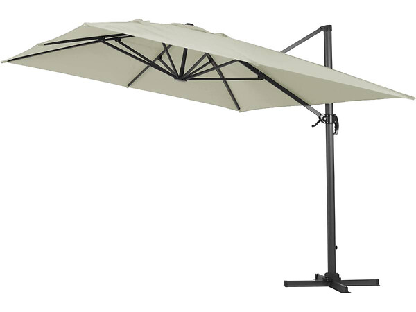 HABITAT ET JARDIN - Parasol jardin déporté Alu "Sun 4" - Rectangle - 3 x 4 m + Housse de protection - Ecru - large