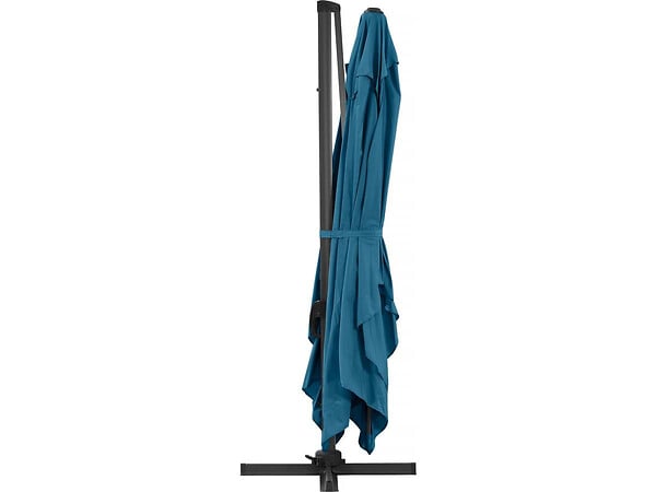 HABITAT ET JARDIN - Parasol jardin déporté Alu "Sun 4" - Rectangle - 3 x 4 m - Bleu + Housse de protection - large