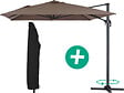 HABITAT ET JARDIN - Parasol jardin déporté Alu "Sun 4" - Rectangle - 3 x 4 m + Housse de protection - Taupe - vignette