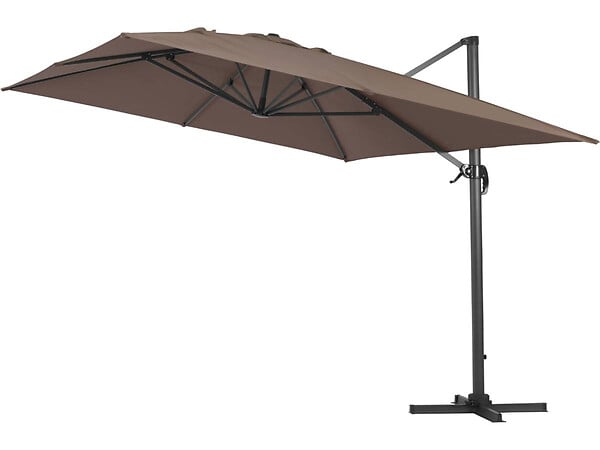 HABITAT ET JARDIN - Parasol jardin déporté Alu "Sun 4" - Rectangle - 3 x 4 m + Housse de protection - Taupe - large