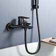 EMKE - EMKE Mitigeur mural bain-douche noir mat, robinet de salle de bain à levier unique, dimensions 21,2 x 18,3 cm - vignette