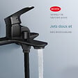 EMKE - EMKE Mitigeur mural bain-douche noir mat, robinet de salle de bain à levier unique, dimensions 21,2 x 18,3 cm - vignette