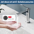EMKE - EMKE Mitigeur de lavabo design chromé – Robinet salle de bain avec cartouche céramique en laiton, 19,5 × 17,3 cm, mousseur démontable - vignette