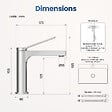 EMKE - EMKE Mitigeur de lavabo design chromé – Robinet salle de bain avec cartouche céramique en laiton, 19,5 × 17,3 cm, mousseur démontable - vignette