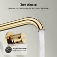 EMKE - EMKE Mitigeur Lavabo Mural Design Séparé 281×140×65 mm, Robinet Or Champagne en Laiton & Inox 304, Cartouche Céramique Longue Durée - vignette