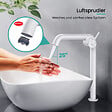 EMKE - EMKE Mitigeur de Lavabo Blanc Mat Design, 332 × 220 × 76 mm, Robinet Salle de Bain en Laiton, Cartouche Céramique Longue Durée, Pose Rapid - vignette