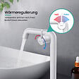 EMKE - EMKE Mitigeur de Lavabo Blanc Mat Design, 332 × 220 × 76 mm, Robinet Salle de Bain en Laiton, Cartouche Céramique Longue Durée, Pose Rapid - vignette