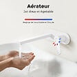EMKE - EMKE Mitigeur Lavabo Design Séparé, Robinet Mural Blanc Mat 288×210×70 mm, Corps en Laiton et Inox 304, Cartouche Céramique Haute Durabilité - vignette