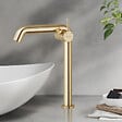 EMKE - EMKE Mitigeur de Lavabo Or Champagne Design, 332 × 220 × 76 mm, Robinet Salle de Bain en Laiton, Cartouche Céramique Longue Durée, Pose Rapid - vignette