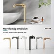 EMKE - EMKE Mitigeur de Lavabo Or Champagne Design, 332 × 220 × 76 mm, Robinet Salle de Bain en Laiton, Cartouche Céramique Longue Durée, Pose Rapid - vignette