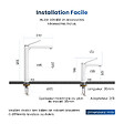 EMKE - EMKE Mitigeur pour Lavabo et Cuisine 335×233×46 mm, Robinet Blanc Mat en Laiton & Inox 304, Cartouche Céramique, Aérateur Économiseur d’Eau - vignette