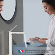 EMKE - EMKE Mitigeur pour Lavabo et Cuisine 335×233×46 mm, Robinet Blanc Mat en Laiton & Inox 304, Cartouche Céramique, Aérateur Économiseur d’Eau - vignette