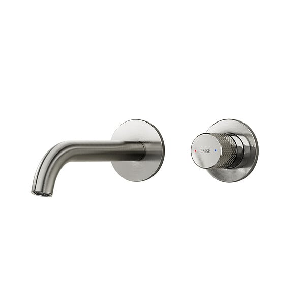 EMKE - EMKE Mitigeur Lavabo Mural Design Séparé 281×140×65 mm, Robinet Anthracite en Laiton & Inox 304, Cartouche Céramique Longue Durée - large