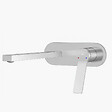 EMKE - EMKE Mitigeur Lavabo Design Séparé, Robinet Mural Chromé 288×210×70 mm, Corps en Laiton et Inox 304, Cartouche Céramique Haute Durabilité - vignette
