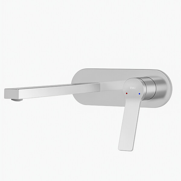 EMKE - EMKE Mitigeur Lavabo Design Séparé, Robinet Mural Chromé 288×210×70 mm, Corps en Laiton et Inox 304, Cartouche Céramique Haute Durabilité - large