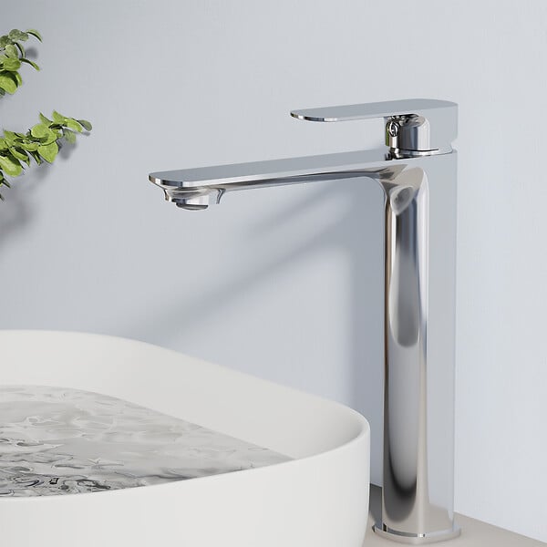 EMKE - EMKE Mitigeur de Lavabo Chromé, 269 × 215 × 49 mm, Robinet Salle de Bain en Laiton, Cartouche Céramique Longue Durée - large