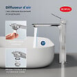 EMKE - EMKE Mitigeur de Lavabo Chromé, 269 × 215 × 49 mm, Robinet Salle de Bain en Laiton, Cartouche Céramique Longue Durée - vignette