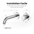 EMKE - EMKE Mitigeur Lavabo Mural Design Séparé 281×140×65 mm, Robinet Chromé en Laiton & Inox 304, Cartouche Céramique Longue Durée - vignette