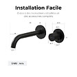 EMKE - EMKE Mitigeur Lavabo Mural Design Séparé 281×140×65 mm, Robinet Noir Mat en Laiton & Inox 304, Cartouche Céramique Longue Durée - vignette