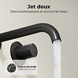 EMKE - EMKE Mitigeur Lavabo Mural Design Séparé 281×140×65 mm, Robinet Noir Mat en Laiton & Inox 304, Cartouche Céramique Longue Durée - vignette