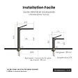 EMKE - EMKE Mitigeur de lavabo design anthracite – Robinet salle de bain avec cartouche céramique en laiton, 19,5 × 17,3 cm, mousseur démontable - vignette