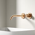 EMKE - EMKE Mitigeur Lavabo Mural Design Séparé 281×140×65 mm, Robinet Or Rose en Laiton & Inox 304, Cartouche Céramique Longue Durée - vignette