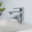 EMKE - EMKE Mitigeur Lavabo Salle de Bain, 166 × 152 × 45 mm, Robinet en Laiton, Cartouche Céramique Haute Durabilité, Surface Chromée - vignette
