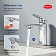 EMKE - EMKE Mitigeur Lavabo Salle de Bain, 166 × 152 × 45 mm, Robinet en Laiton, Cartouche Céramique Haute Durabilité, Surface Chromée - vignette