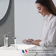 EMKE - EMKE Mitigeur Lavabo Salle de Bain, 166 × 152 × 45 mm, Robinet en Laiton, Cartouche Céramique Haute Durabilité, Surface Chromée - vignette