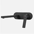 EMKE - EMKE Mitigeur Lavabo Design Séparé, Robinet Mural Noir Mat 288×210×70 mm, Corps en Laiton et Inox 304, Cartouche Céramique Haute Durabilité - vignette