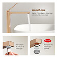 EMKE - EMKE Mitigeur pour Lavabo et Cuisine 335×233×46 mm, Robinet Or Rosé en Laiton & Inox 304, Cartouche Céramique, Aérateur Économiseur d’Eau - vignette