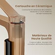 EMKE - EMKE Mitigeur pour Lavabo et Cuisine 335×233×46 mm, Robinet Or Rosé en Laiton & Inox 304, Cartouche Céramique, Aérateur Économiseur d’Eau - vignette