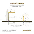 EMKE - EMKE Mitigeur pour Lavabo et Cuisine 335×233×46 mm, Robinet Or Champagne en Laiton & Inox 304, Cartouche Céramique, Aérateur Économiseur d’Eau - vignette