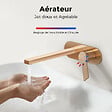 EMKE - EMKE Mitigeur Lavabo Design Séparé, Robinet Mural Or Rose 288×210×70 mm, Corps en Laiton et Inox 304, Cartouche Céramique Haute Durabilité - vignette