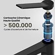 EMKE - EMKE Mitigeur pour Lavabo et Cuisine 335×233×46 mm, Robinet Noir Mat en Laiton & Inox 304, Cartouche Céramique, Aérateur Économiseur d’Eau - vignette